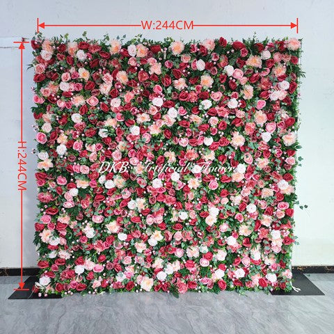 2024 Artificial Flower Factory Hot Selling High Quality pink Red Rose 5d Party Wall Backdrop Decorations for Wedding Free Shipping