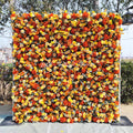 2025 New Valar Flowers Wall 8ft X 8ft Artificial Silk Yellow Flower Wall Backdrop Roll Realistic for Mother's Day Back School Free Shipping