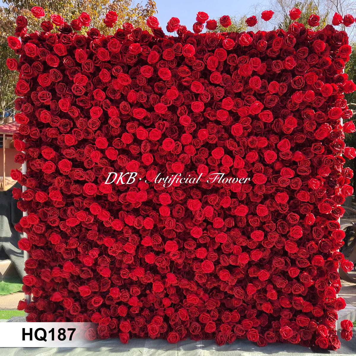 2025 popular propose wedding flower wall red silk rose 3d flower wall backdrop 8ft x 8ft Free Shipping