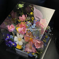 2026 New Trend Handcraft 30cm Acrylic Flower Box with Artificial Flowers Couples Romantic Anniversary Flower Gift Box - Free Shipping