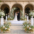 2027 Fashion Fall Wedding Flower and Plants Arrangement Brown and White Wedding Aisle Flower Wedding Entrance Decoration - Free Shipping