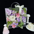 Artificial Flower Box Wholesale High Quality Cuboid Acrylic Flower Gift Box Purple Style Dahlia Handmade Acrylic Silk Flower Box - Free Shipping