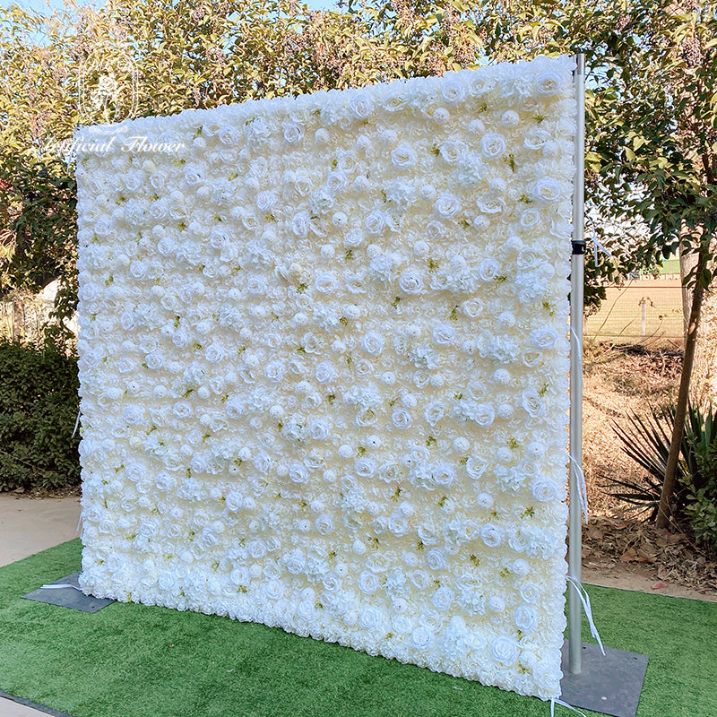 Artificial Rose Mini Flower Bushes Wall Hanging White Flower Wall Backdrop Wedding Decoration Dried Flowers Wall Free Shipping