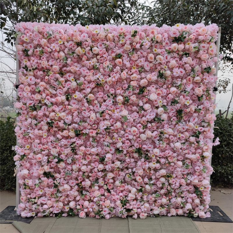 Black Roll up Artificial Flowers Wall Background Portable Flower Wall Backdrop Stand Flower Wall Backdrop 8ft X 8ft Free Shipping