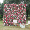 Custom 5D Fabric Cloth Roll up Artificial Silk Green Vine Rose Flowers Wall Backdrop Panel Wedding Decor Artificial Flower Wall Free Shipping