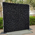 Custom Rose 3d BLACK Flower Wall Decorative Wedding Artificial Silk Flower Wall Panel black flower wall backdrop Free Shipping