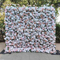2024 5d Roll up Flower Wall Backdrop 8x8 Wedding Wall Artificial Wedding Centerpieces Custom High Quality Silk Flower Free Shipping