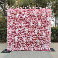 2024 New Arrival Silk Flower Wall Arrangement Factory Custom Roll up Flower Wall 8x8ft Artificial Purple Silk Rose Free Shipping
