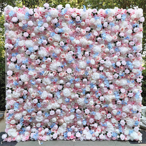 2024 Roll up Flower Wall Roll up Rectangle Colorful Roll-up Flower Fabric Wall Roll up Artificial Flowers Wall Curtain 8x8ft Free Shipping