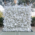 2026 Luxury White 5D Flower Wall Background Party Decorations Flower Wall 8ft X 8ft Backdrop Floral Curtain Roll-up Wall Free Shipping