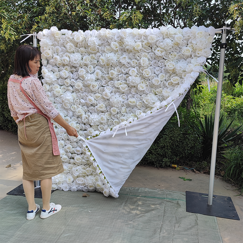 5D Simulated Peony Flower Wall Can Be Rolled up Artificial Wall with Silk Cloth Back Free Shipping