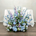 Artificial Aisle Flower Decoration Handmade 60cm Blue and Purple Artificial Delphinium Flower Arrangement for Wedding Aisle - Free Shipping