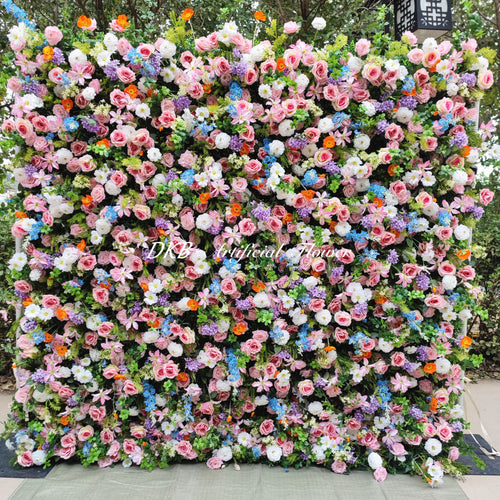 Artificial Factory New Design Flower-wall-backdrop Panels Silk Real Touch Photo Booth Backdrop Flower Wall Free Shipping