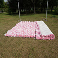 Artificial Factory Wholesale 2024 New pink Silk Rose 8ft X 8ft Roll up Flower Wall Backdrop for Decor Free Shipping