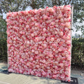 Artificial Flower Factory Custom 3d 5d 8ft 10ft Roll up pink Silk Roll-up Flower Fabric Wall Free Shipping