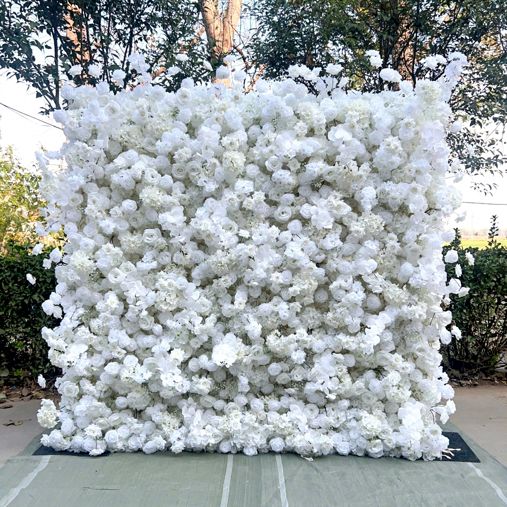 Crafts Luxury White 5D Flower Wall Background Party Decorations Flower Wall 8ft X 8ft Floral Wall Backdrop Free Shipping
