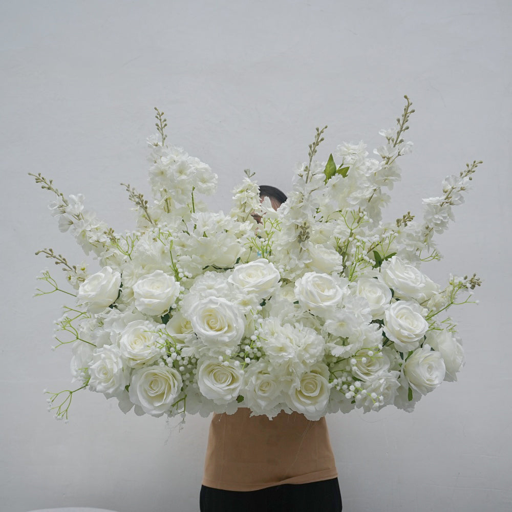 Crafts Manufacturer White Rose Hydrangea Aisle Flowers Wedding Decoration 80cm Modern Style Flower Arrangement Decoration - Free Shipping