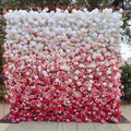 Custom Wedding Backdrop Real Touch Luxurious Colourful Silk Flowers Roll up Fabric Artificial Flower Wall Wedd Free Shipping