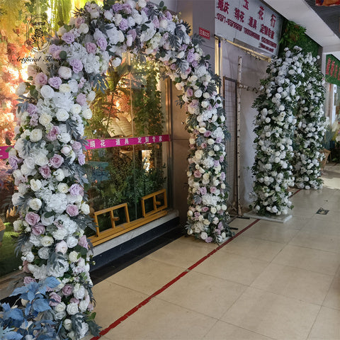 Customization New Artificial Flower Arch 3d Cloth Wedding Decor Flower Wall Artificial Wedding Backdrop Free Shipping