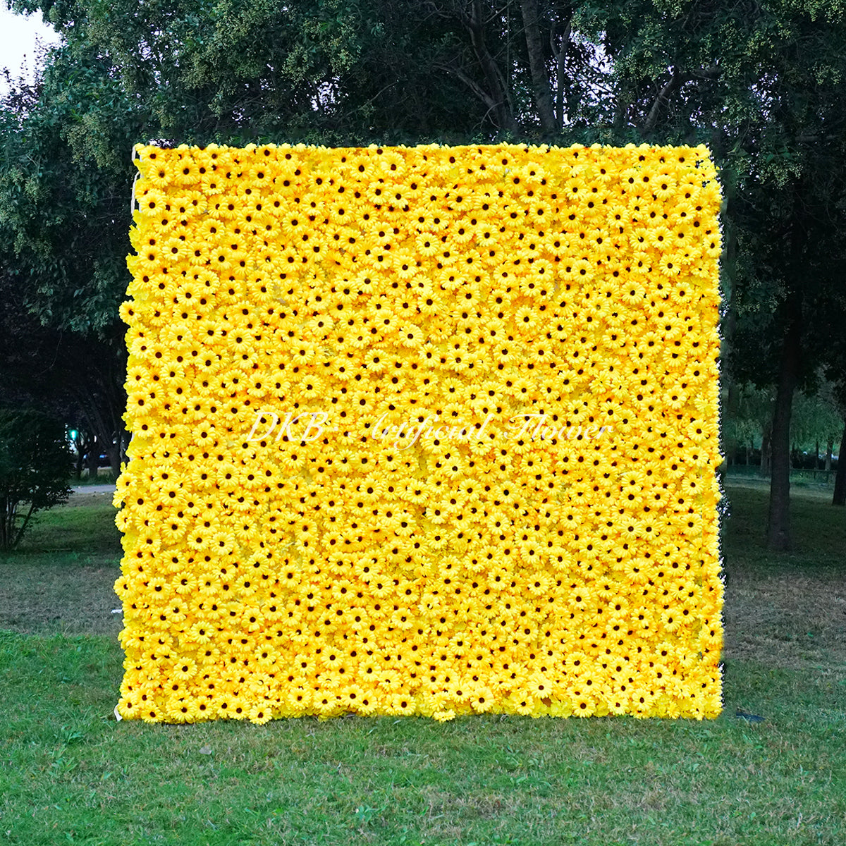 Daisy Background Custom Decoration 5D Flower Wedding Stage Decoration Party Yellow Artificial Flower Wall Free Shipping