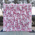 Factory Custom 3D 5D Flower Wall Lilac pink Flower Wall Backdrop 8ft X 8ft and Wall Flower Shelf Free Shipping