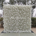 Factory Custom Popular 5d Flower Wall Backdrop Baby Breath White 8x8 Roll up Rose Backdrop Flower Wall Free Shipping