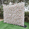 Factory Custom Restaurant Flower Wall Decoration 8ft 12 ft pink White Artifical Silk Rose Flower Wall and Stand Free Shipping