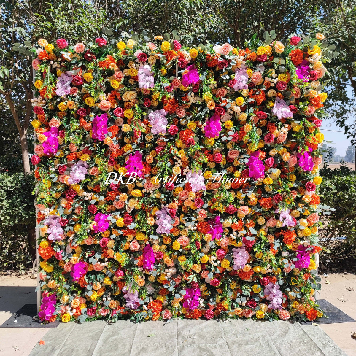 Factory Custom Roll up Flower Wall Set Backdrop Artificial Flower Wall Cloth Roll up Curtain Floral Wall for Wedding Free Shipping