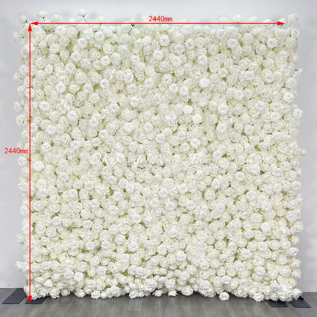 Factory Wholesale Large 3d Zipper Wedding Stage Floral Wall Backdrop 8ft X 8ft White Rose Flower Wall Free Shipping