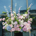 Hot Sale Soft Pastel Pink Purple Rose Bouquet Aisle Ground Artificial Flower Arrangement Home Wedding Decorative Flowers - Free Shipping