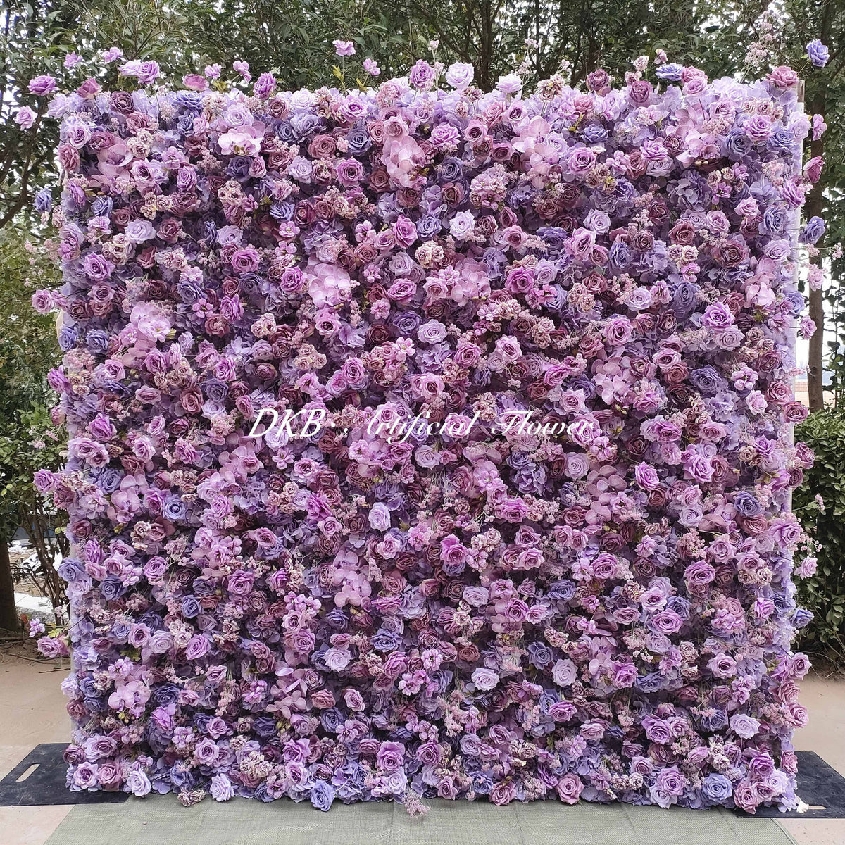 Roll up Flower Wall 8ft X 8ft Colorful Silk Artificial pink Rose Artificial Flower for Wall Decoration Free Shipping