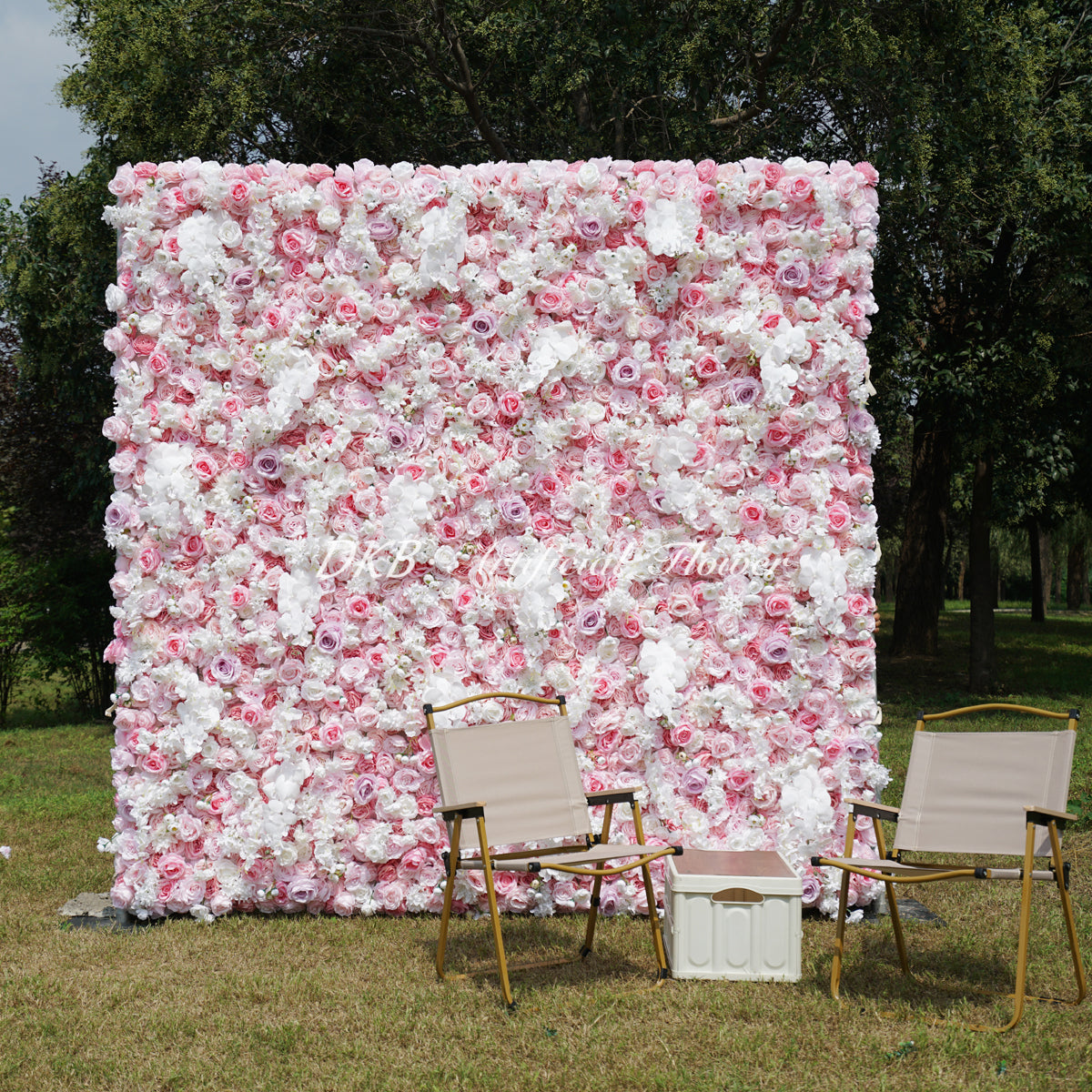 Wedding Background Decoration High Quality pink Rose Curtains 3d Roll up Fabric Artificial Flower Wall Free Shipping
