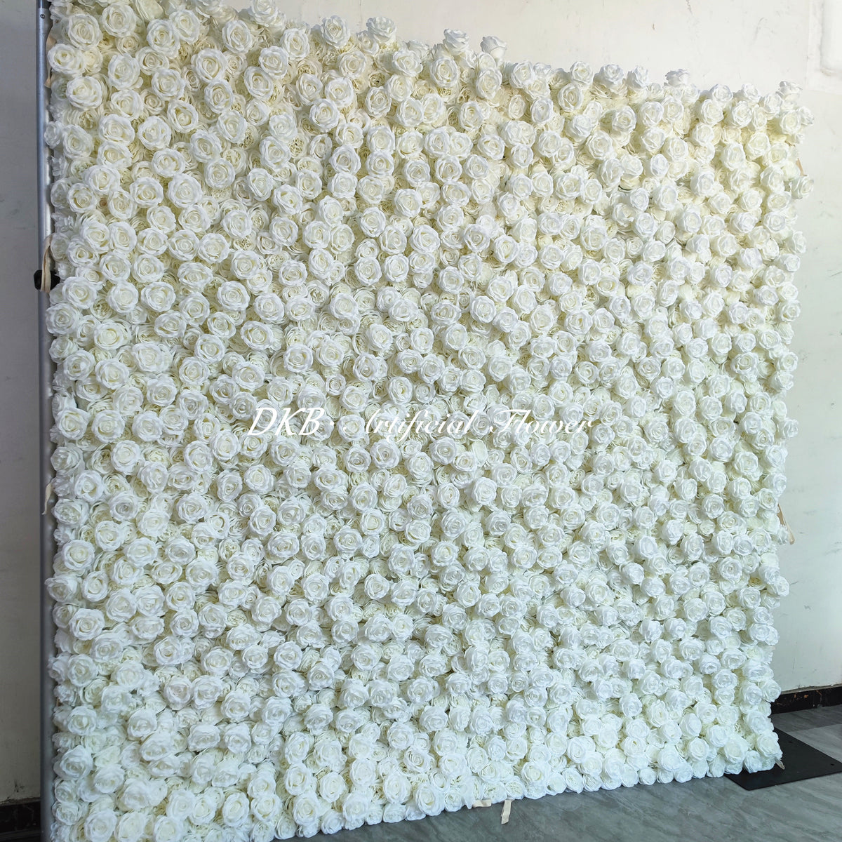 Wedding Ivory White Flower Wall Backdrop 8ft X 8ft Artificial White Rose Flower 5d Wall Free Shipping
