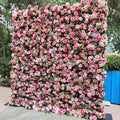Factory Custom Roll up Flower Wall 8x8ft Artificial Purple Silk Rose 3d Flowers Wall Wedding Decor Free Shipping