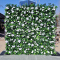Factory Custom 8x8 Green and White Roll-Up Flower Wall Backdrop 240cm X 240cm Artificial Flower Wall for Mother's Day Occasions Free Shipping