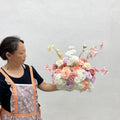 Factory Luxury Pink White Artificial Flower Ball Centerpieces Hotel Rental Wedding Decoration Flower for Event Home Party Decor - Free Shipping