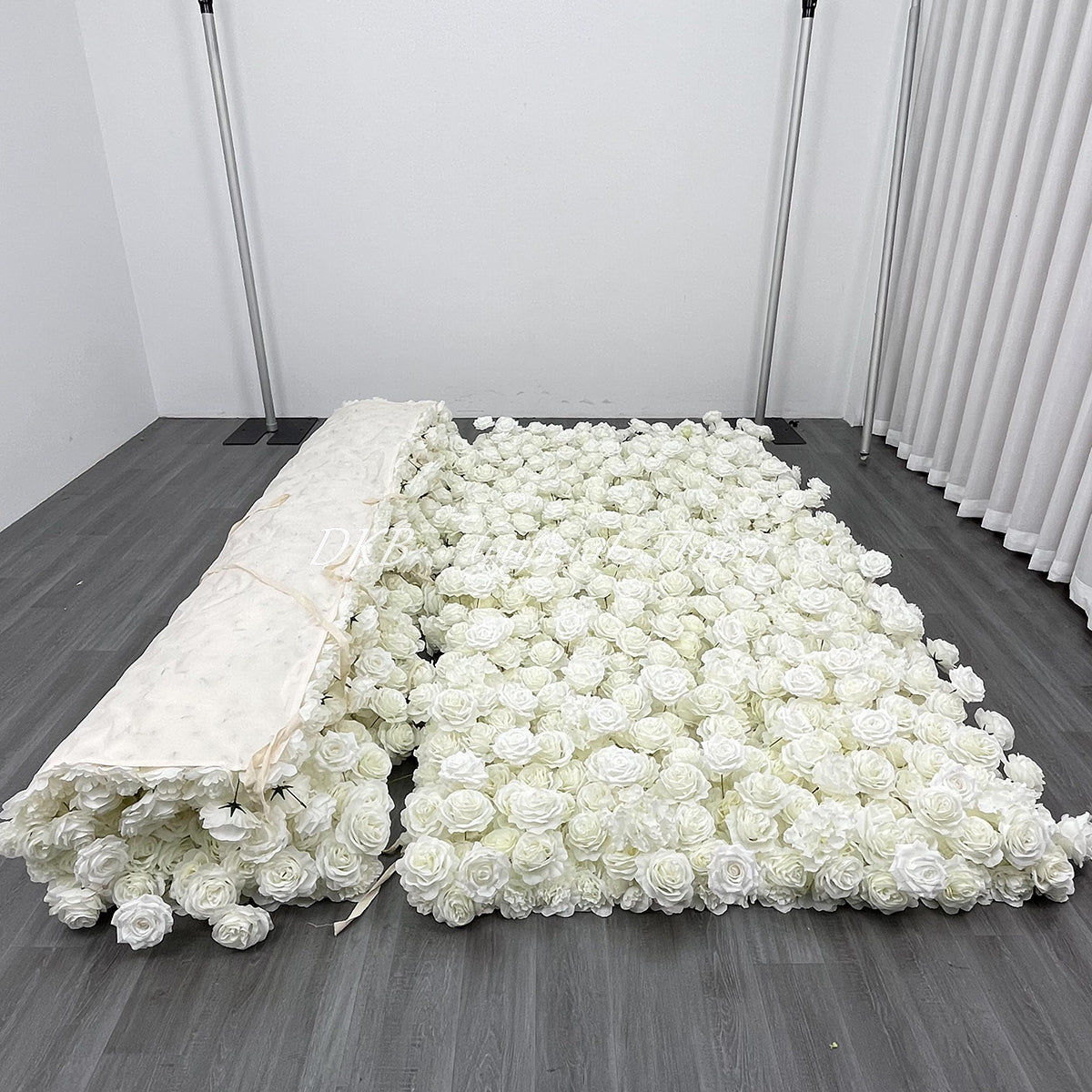 Factory Wholesale Artificial Flowers Decorative Wedding Party Wall Decorations White Rose Flower Wall Backdrop 8ft X 8ft Free Shipping