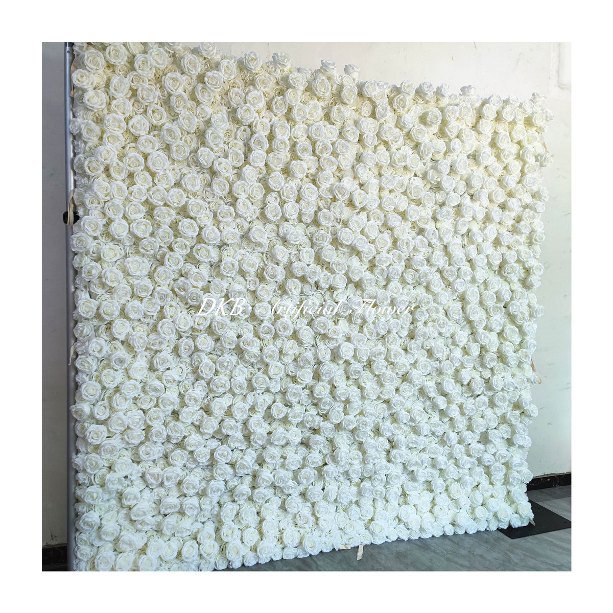 HQ006 Customized Wedding Decor 3D Roll up Cloth Flower Walls Panel Backdrop Rose Peony White Wall for Party Free Shipping