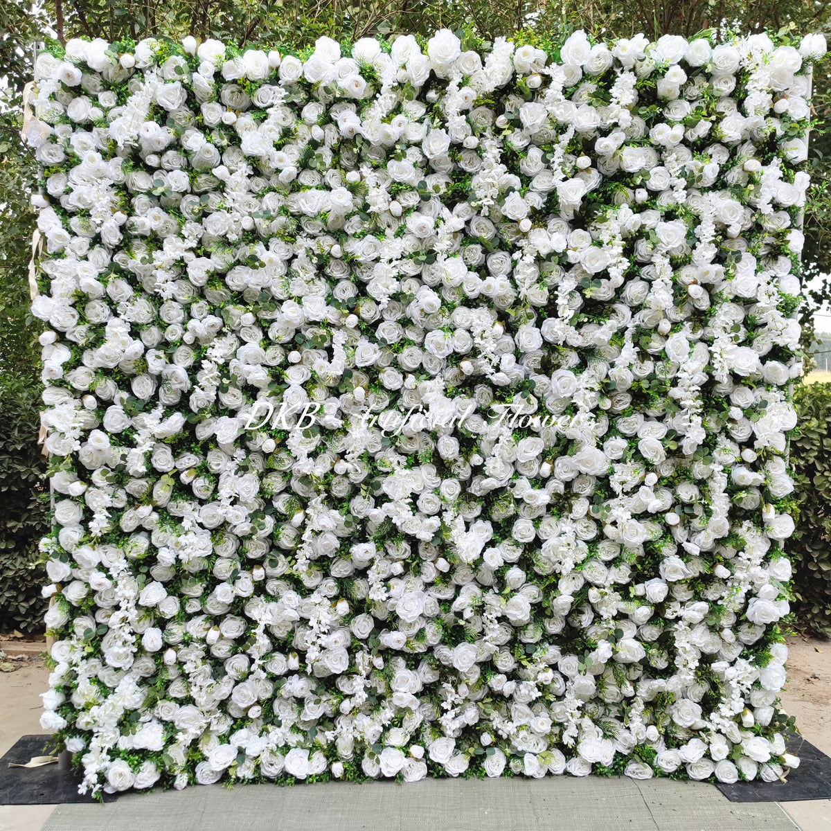 HQ025 Factory Custom 5d Flower Wall Wedding Decoration Rose 8\*8 Roll up Zipper Flower Wall for Party Free Shipping