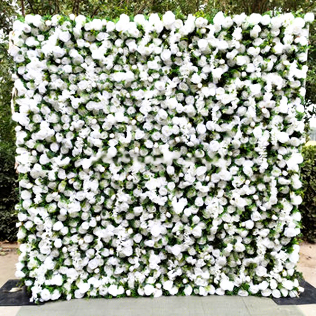HQ025 Hot Sale 3d Green Flower Panel Backdrop Rose Peony 8\*8 Roll up Zipper Wedding Flower Wall Decoration for Party Free Shipping