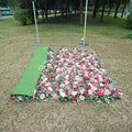 HQ107 New Design 5d Flower Wall Wedding Decoration Rose 8\*8 Roll up Zipper Flower Wall for Party Free Shipping