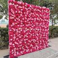 HQ115 New Design 5d Flower Wall Wedding Decoration Rose 8\*8 Roll up Zipper Flower Wall for Party Free Shipping