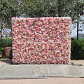 HQ117 Fashion Design 5D Pink Flower Wall Decoration Rose 8\*8 Roll up Zipper Flower Wall for Decor Free Shipping