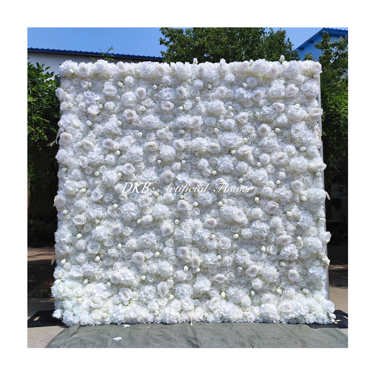 HQ204 New Design 3D Flower Wall Wedding Decoration Rose 8\*8 Roll up Zipper Flower Wall for Party Free Shipping