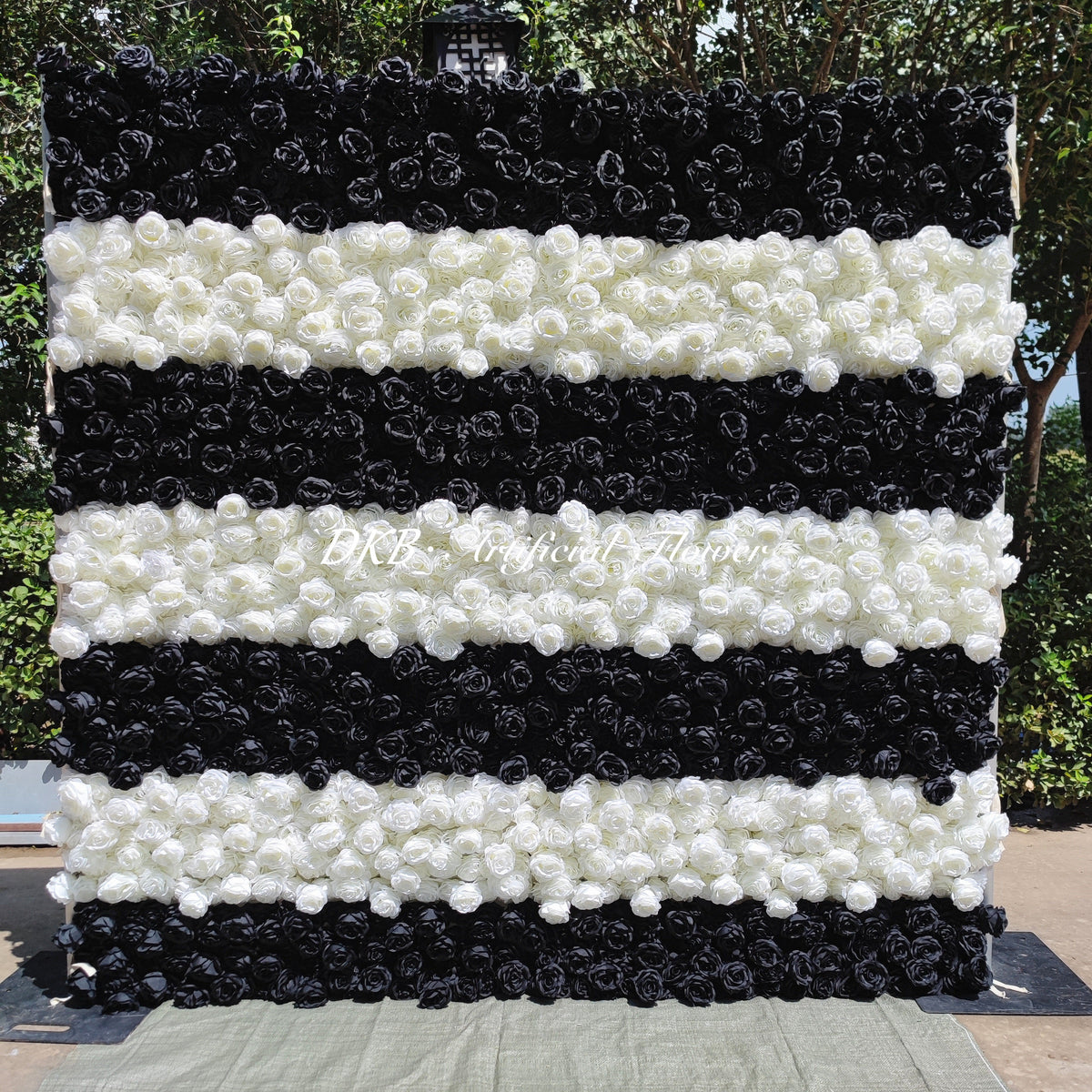 HQ219 Fashion Design 5d Flower Wall Decoration Rose 8\*8 Roll up Zipper Flower Wall for Party Free Shipping