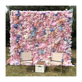 Hot Selling 5D Luxury pink Fabric Flower Wall for Event Background Decoration Free Shipping