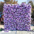 Luxury 7d fabric artificial rolling up curtain flower wall purple silk rose roll up 8x8 flower wall backdrop Free Shipping