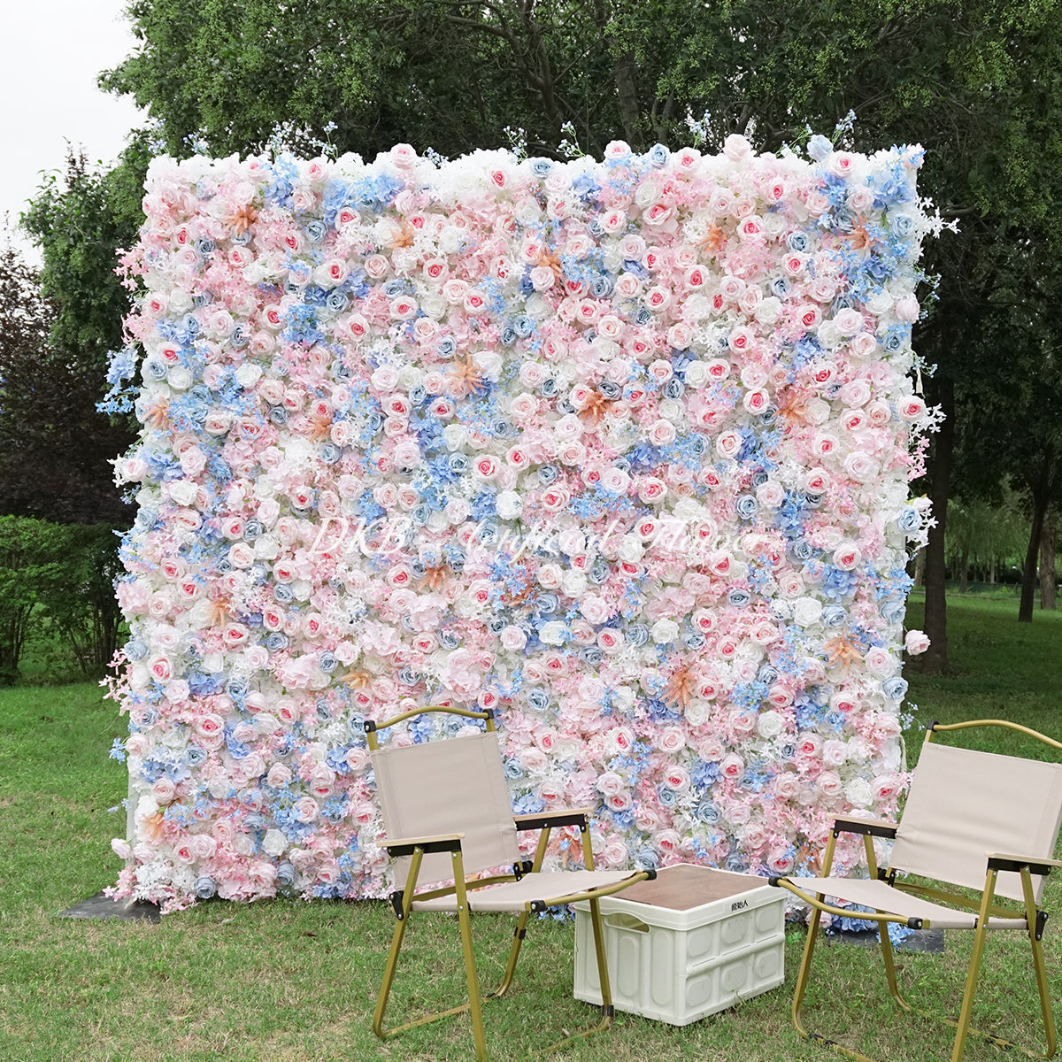 Manufacturer Designs New Color Gradient Flower Wall Rose Peony Wedding Background Decoration Artificial Flower Wall Free Shipping