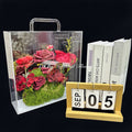 Modern Style Portable Transparent Acrylic Luxury Flower Box with Handle Custom Red Rose Design for Lovers Couples Gift - Free Shipping