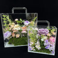 High Quality Handcraft Artificial Silk Flower Gift Box Custom Color and Size Luxury Clear Acrylic Flowers Box with Handle - Free Shipping